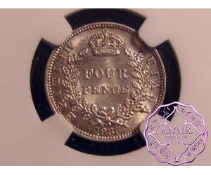 British Guiana 1935 Four Pence NGC MS65