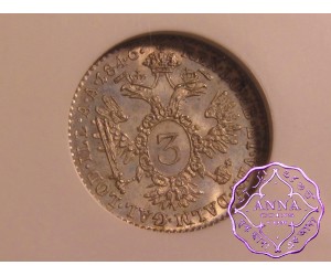 Austria 1846 A Ferdinand 3 Kreuzer NGC MS65