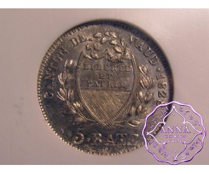 Switzerland 1828 BEL Vaud 5 Batzen NGC MS63