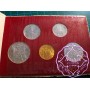 Vatican 1950 Pius XII 5 Coins Mint Set With Gold 100 Lire