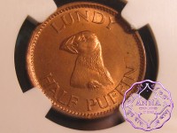 Lundy 1929 British Administration 1/2 Puffin NGC MS65RD