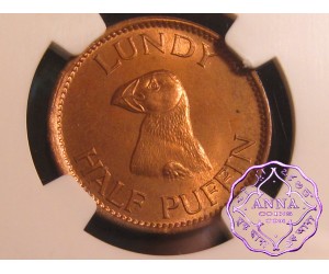 Lundy 1929 British Administration 1/2 Puffin NGC MS65RD