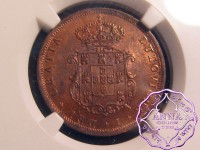 Portugal 1867 Luiz 5 Reis NGC MS64RB