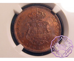 Portugal 1867 Luiz 5 Reis NGC MS64RB