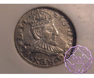 Poland 1590 Lithuania Sigismund III 3 Groszy NGC AU58 