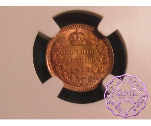 Great Britain 1913 1/3 Farting NGC MS66RD