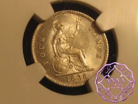 Great Britain 1836  William IV 4 Pence NGC MS65