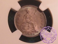 Great Britain 1838 Victoria 4 Pence  NGC MS65