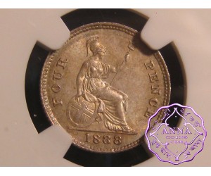 Great Britain 1888 Victoria 4 Pence NGC MS64
