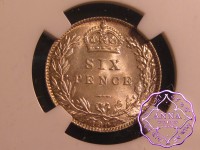 Great Britain 1907 Edward VII 6 Pence NGC MS65