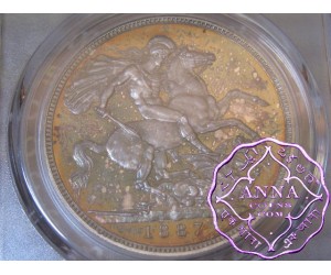 Great Britain 1887 Victoria Crown PCGS PR63