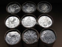 2001 Australia 20C & 50C COC mint rolls, total 18 rolls