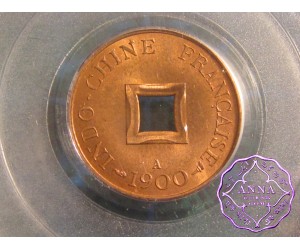 French Indo China 1900 A French Colony 2 Sapeque PCGS MS64RD