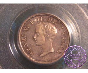 France 1833 Henri V silver Essai 1/2 Franc PCGS SP64