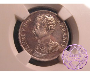 France 1831 Henry V Pretender Essai Franc NGC MS63