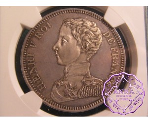 France 1831 Henry V Pretender Essai  5 Francs NGC MS63