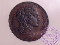 France 1848 Republic bronze Piefort Essai 20 Francs NGC MS63BN