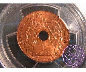 French Indo China 1939 A French Colony Cent PCGS MS64RD