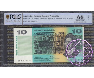1985 $10 R309 Johnston/Fraser PCGS 66 OPQ
