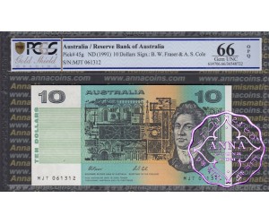 1991 $10 R313a Fraser/Cole PCGS 66 OPQ