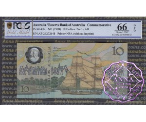 1988 R310b $10  2nd issue Johnston/Fraser PCGS 66 OPQ