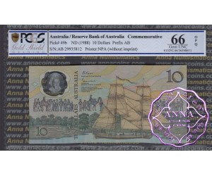 1988 R310a $10 1nd issue Johnston/Fraser PCGS 66 OPQ