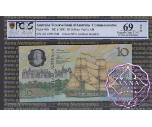 1988 R310a $10 1nd issue Johnston/Fraser PCGS 69 OPQ