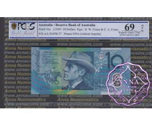 1993 $10 R316aF Fraser/Evans PCGS 69 OPQ