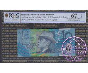 1994 $10 AA94 Fraser/Evans PCGS 67 OPQ