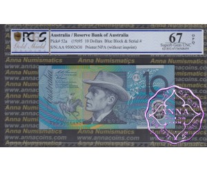 1995 $10 AA95 Fraser/Evans PCGS 67 OPQ