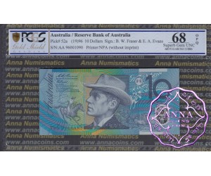 1996 $10 AA96 Fraser/Evans PCGS 68 OPQ