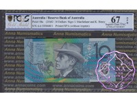 2002 $10 R320aF AA02 Macfarlane/Henry UNC PCGS 67 OPQ