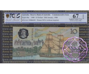1988 AA$10 Johnston/Fraser PCGS 67 OPQ