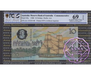 1988 AA$10 Johnston/Fraser PCGS 69 OPQ