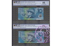 1993 & 98 $10 Matching Pair PCGS 64 66 OPQ