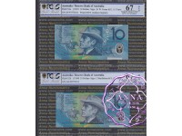 1993 & 98 $10 Matching Pair PCGS 67 OPQ