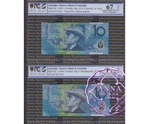 1993 & 98 $10 Matching Pair PCGS 67 OPQ