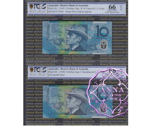 1993 & 98 $10 Matching Pair PCGS 66 68 OPQ