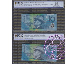 1993 & 98 $10 Matching Pair PCGS 66 68 OPQ