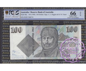 1990 $100  R612 Fraser/Higgins PCGS 66 OPQ