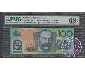 2010 R621bF AA10 $100 Stevens/Eenry PMG 68 EPQ