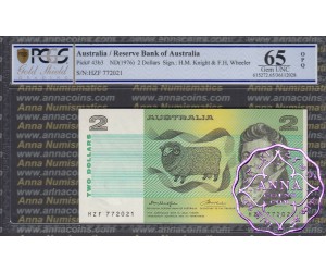 1976 $2 R86c Knight/Wheeler PCGS 65 OPQ