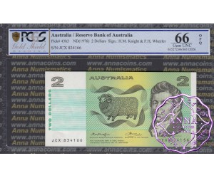 1976 $2 R86c Knight/Wheeler PCGS 66 OPQ