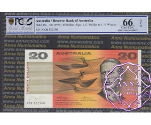 1974 $20 R405 Phillips/Wheeler PCGS 66OPQ