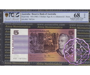 1983 $5 R208 Johnston/Stone PCGS 68 OPQ