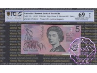 2007 $5 221aF Stevens/Henry PCGS 69 OPQ