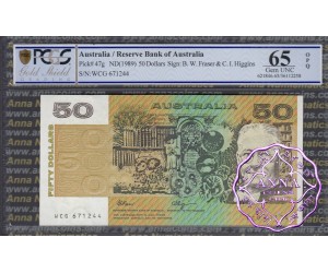 1990 $50 R512 Fraser/Higgins PCGS 65 OPQ