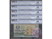 1988 R310b $10 2nd issue Johnston/Fraser Run of 5 PCGS 68/69 OPQ
