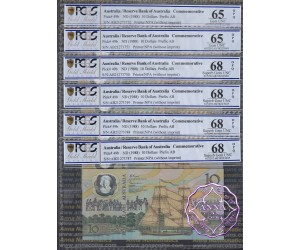 1988 R310b $10 2nd issue Johnston/Fraser Run of 6 PCGS 65/68 OPQ