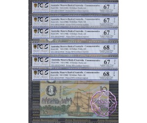 1988 R310b $10 2nd issue Johnston/Fraser Run of 6 PCGS 67/68 OPQ